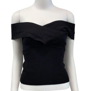 Zara cross cross neckline ribbed top size M